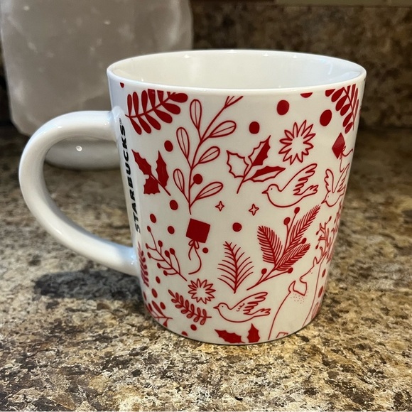 Starbucks Festive Red and White Mug 14 oz. - Picture 2 of 8